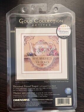 Dimensions Gold Collection Petites Treasured Friend Teapot Cross Stitch Kit 6904